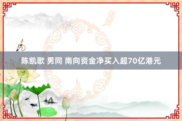 陈凯歌 男同 南向资金净买入超70亿港元