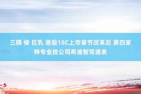 三隅 倫 巨乳 港股18C上市章节改革后 第四家特专业技公司希迪智驾递表