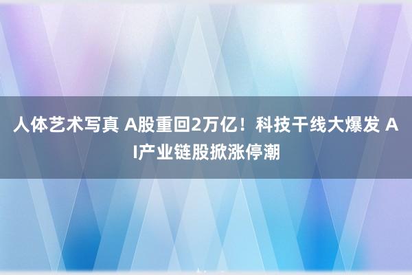 人体艺术写真 A股重回2万亿！科技干线大爆发 AI产业链股掀涨停潮