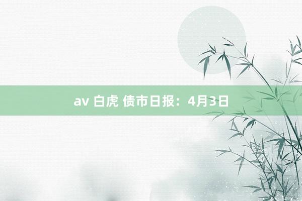 av 白虎 债市日报：4月3日